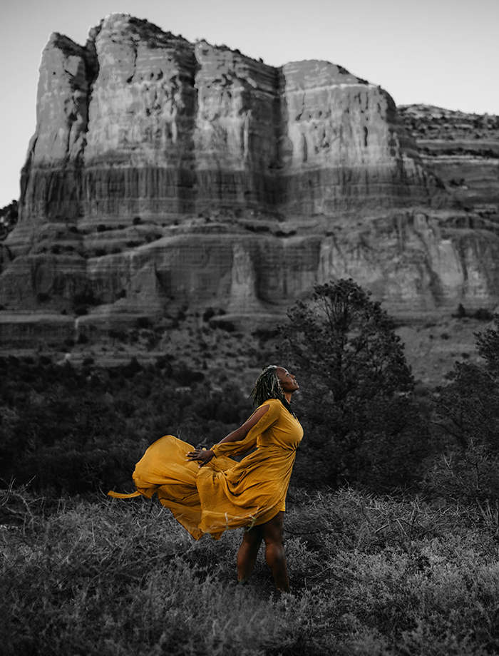 Angela of FieldWise at Sedona Bell Rock. FieldWise Home Page
